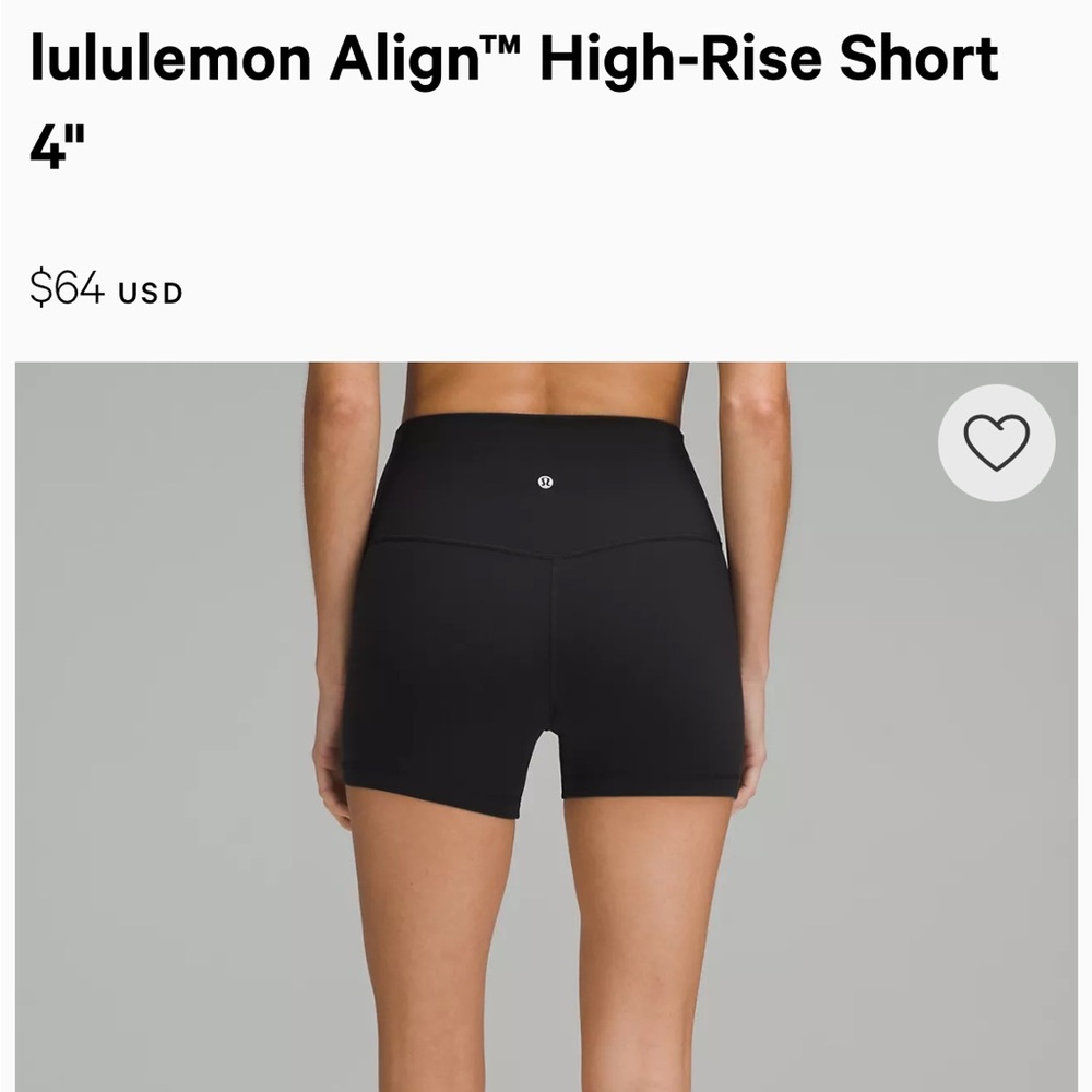 lululemon Align High-Rise Short 4” - Picture 2 of 5